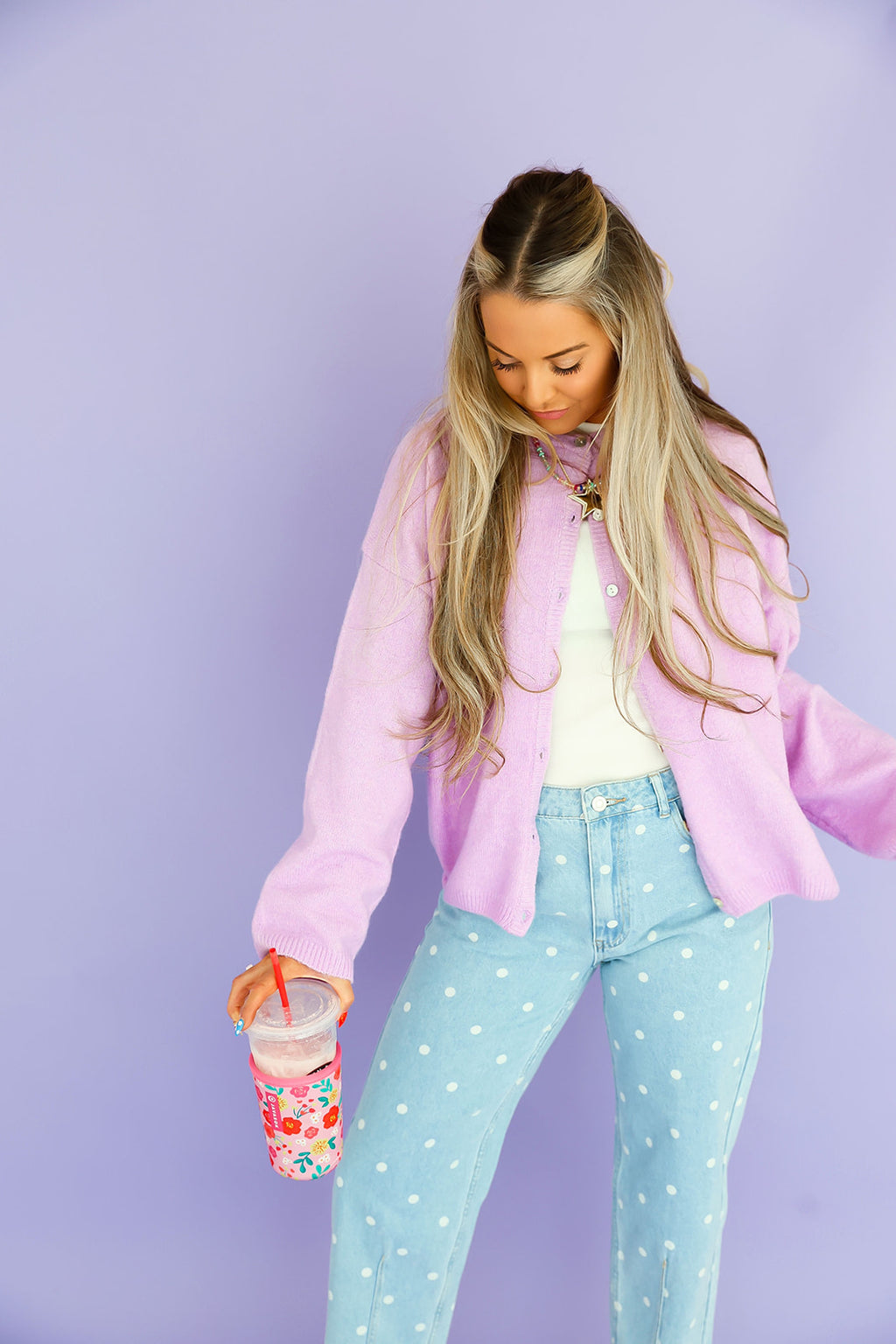 Daylight Button Up Cardigan – Lavender