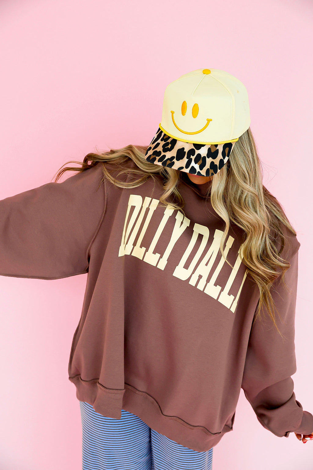 Dilly Dally Mockneck- Brown/Yellow