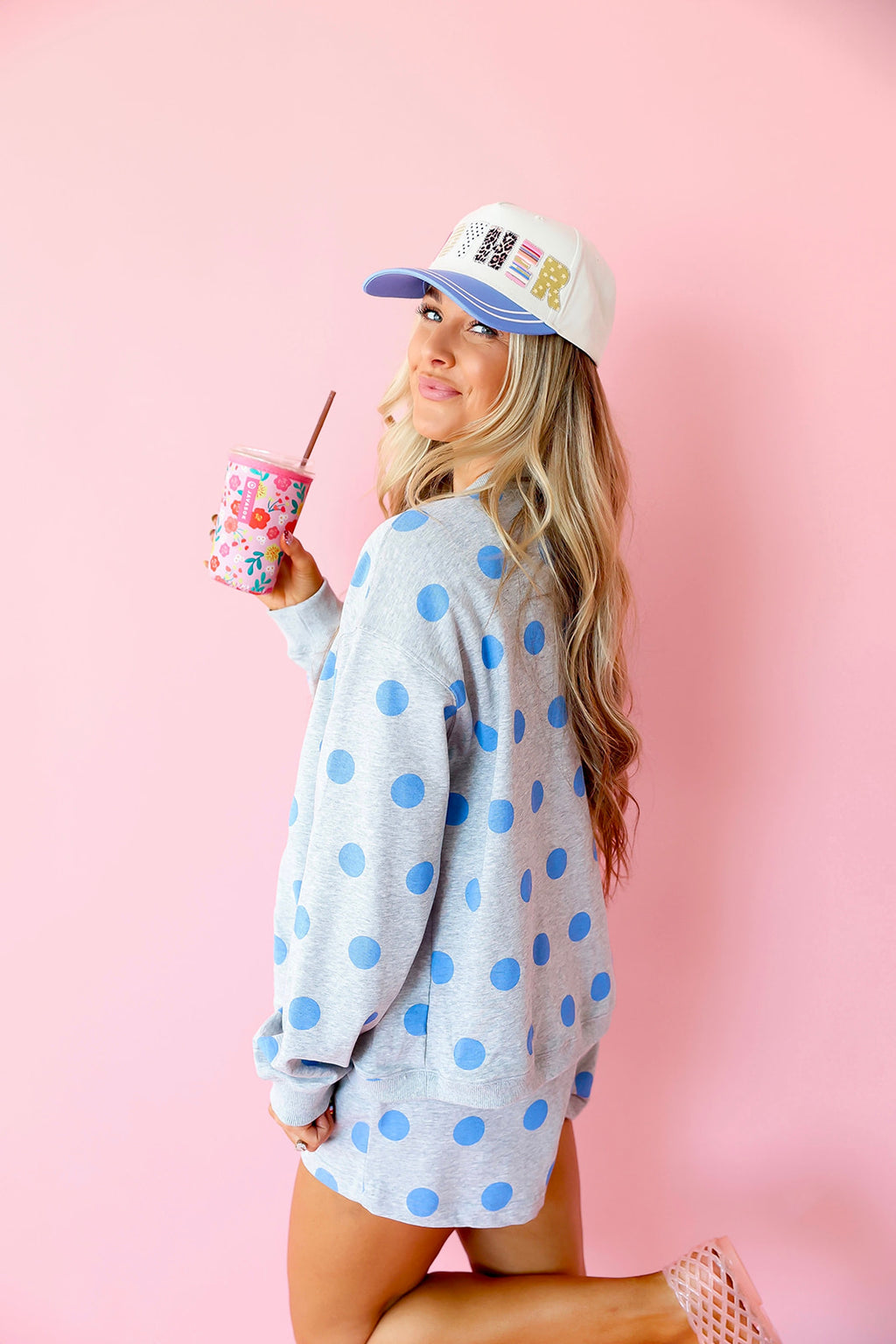Dot Your Average Set – Grey/Cobalt