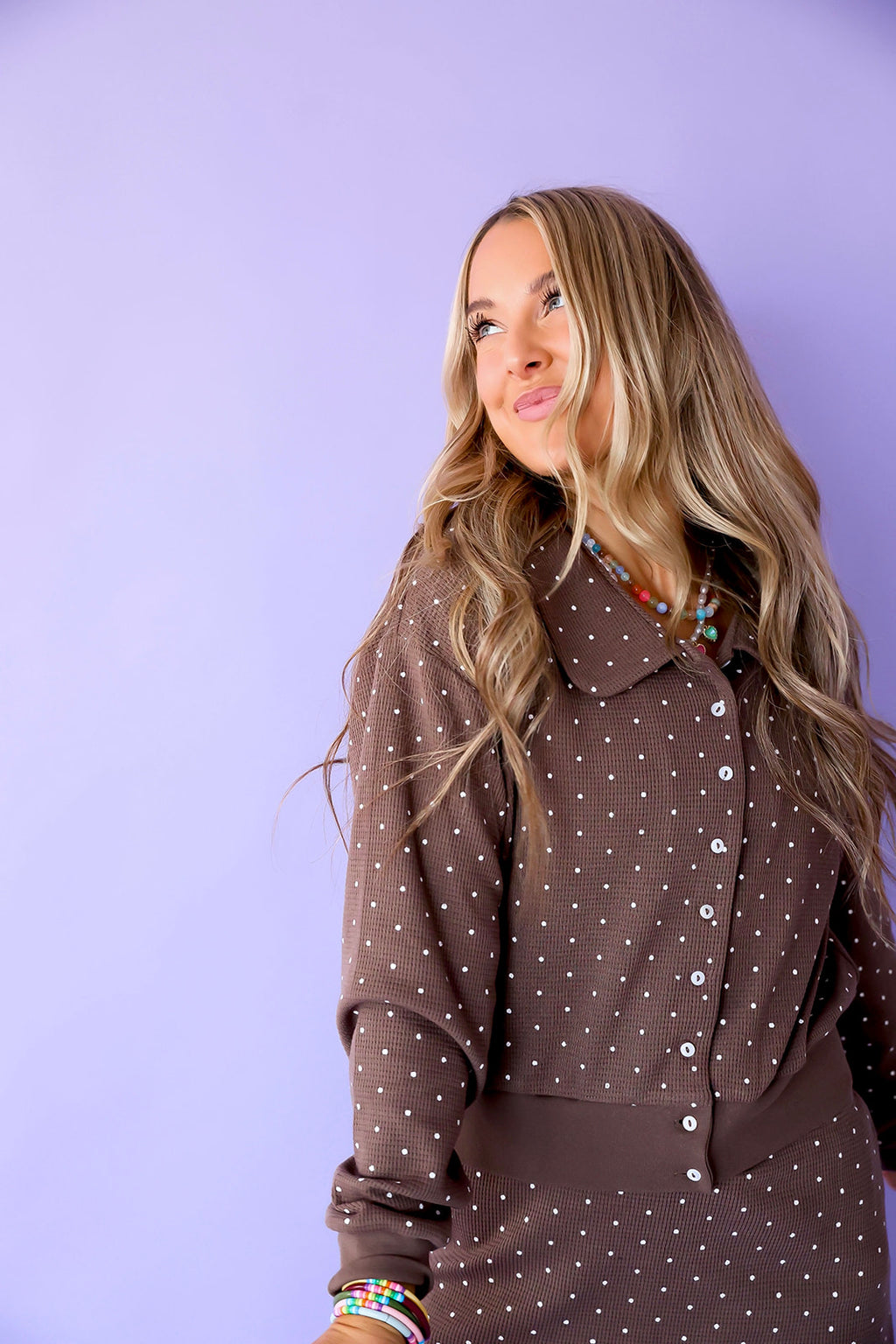 Dots On The Daily Cardigan- Mocha