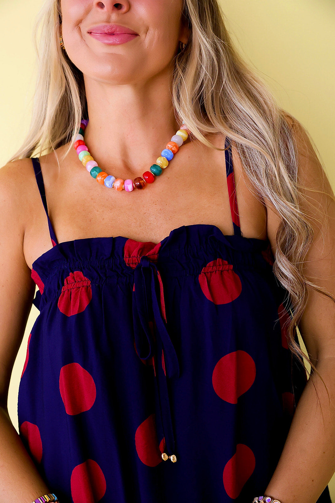 Dotted Delight Maxi Dress - Navy/Red