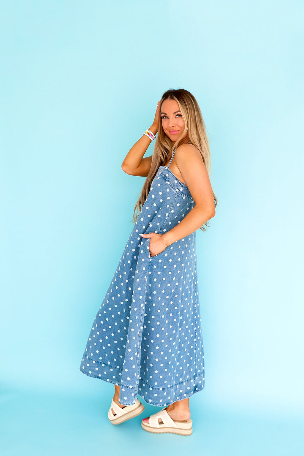 Dot the Occasion Denim Dress