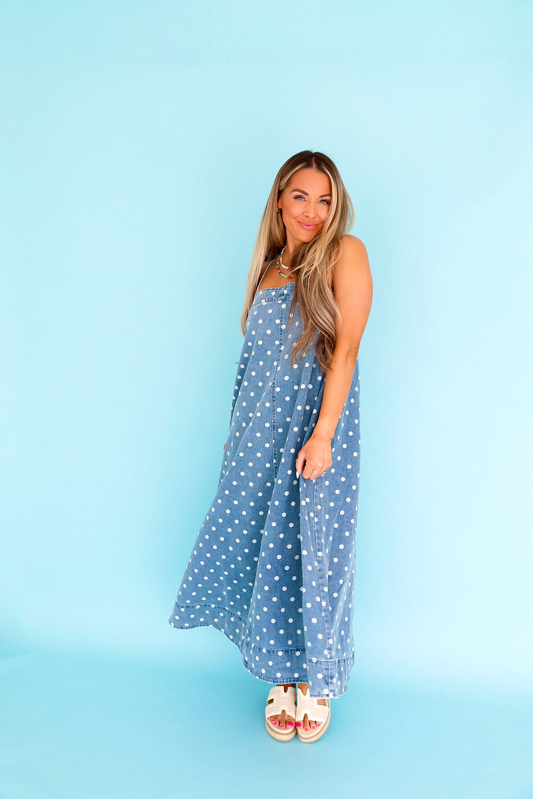 Dot the Occasion Denim Dress