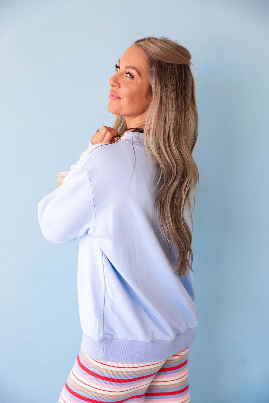 Double Take Sweatshirt – Baby Blue