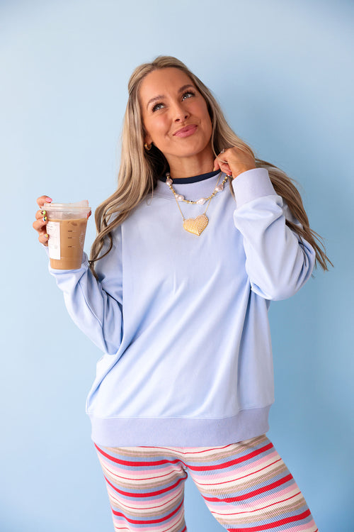 Double Take Sweatshirt – Baby Blue