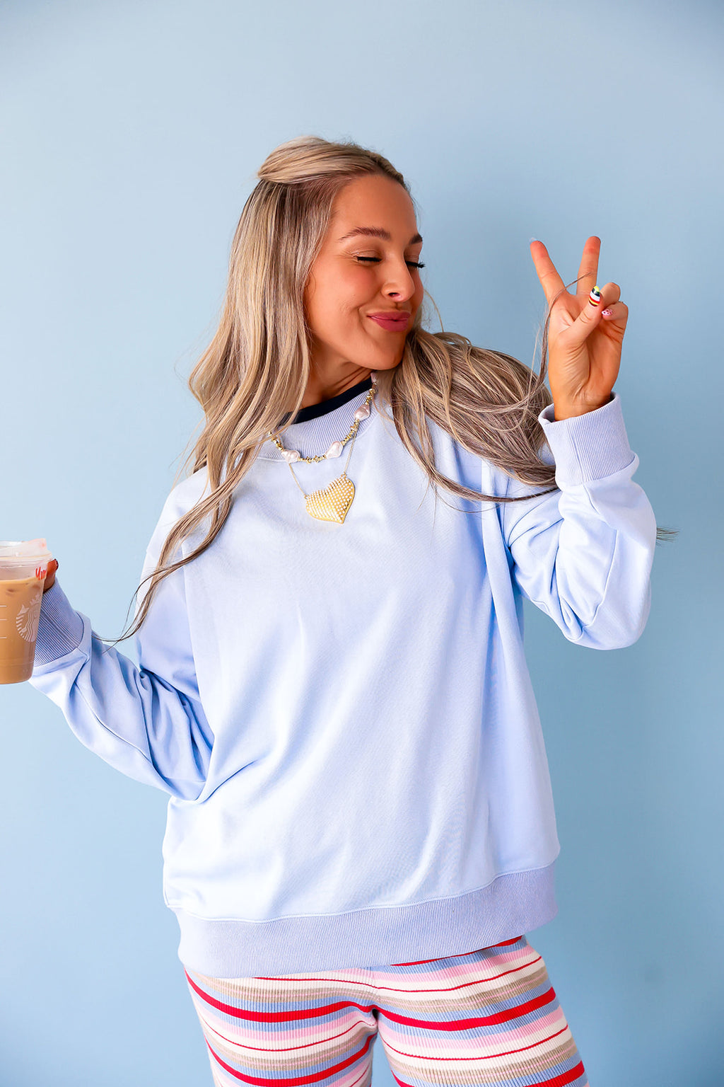 Double Take Sweatshirt – Baby Blue