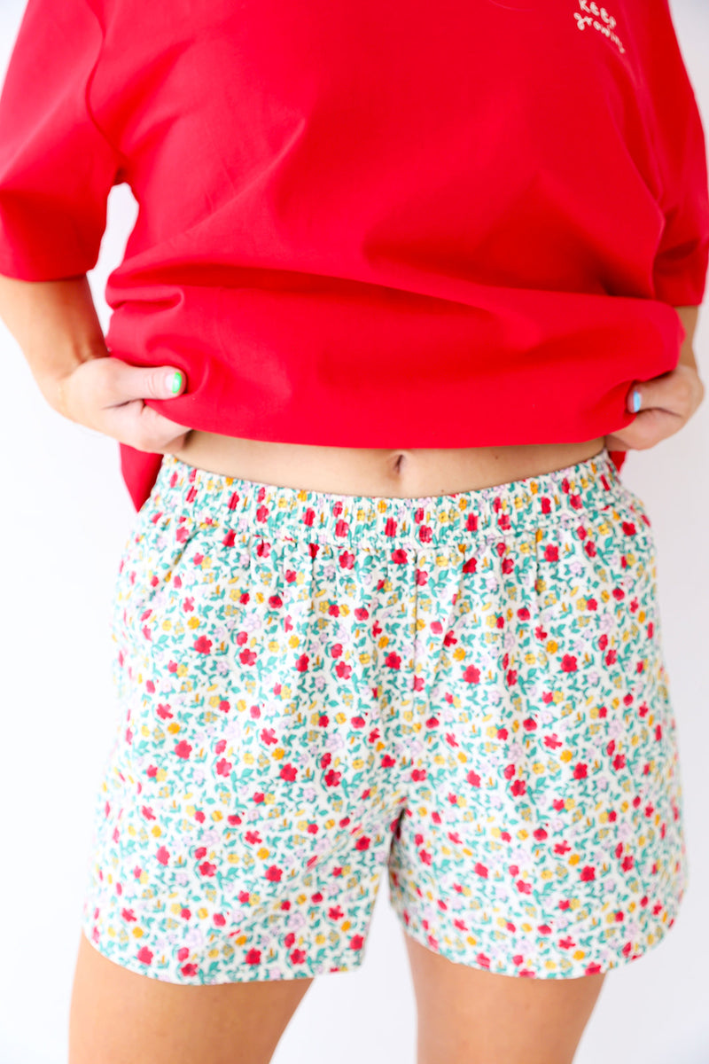 Floral Galore Boxer Shorts-Red Combo