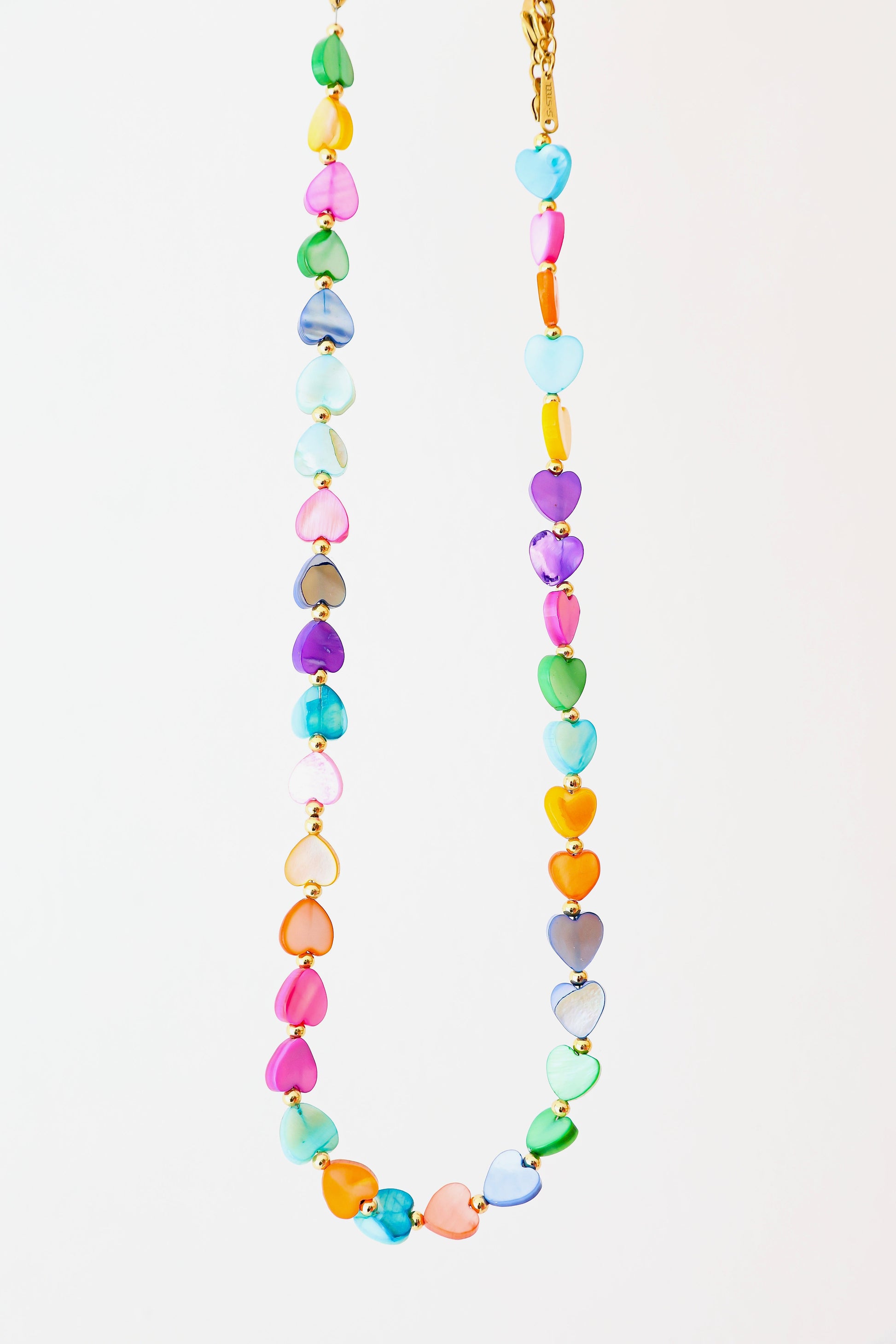 Heart Stone Necklace-Rainbow