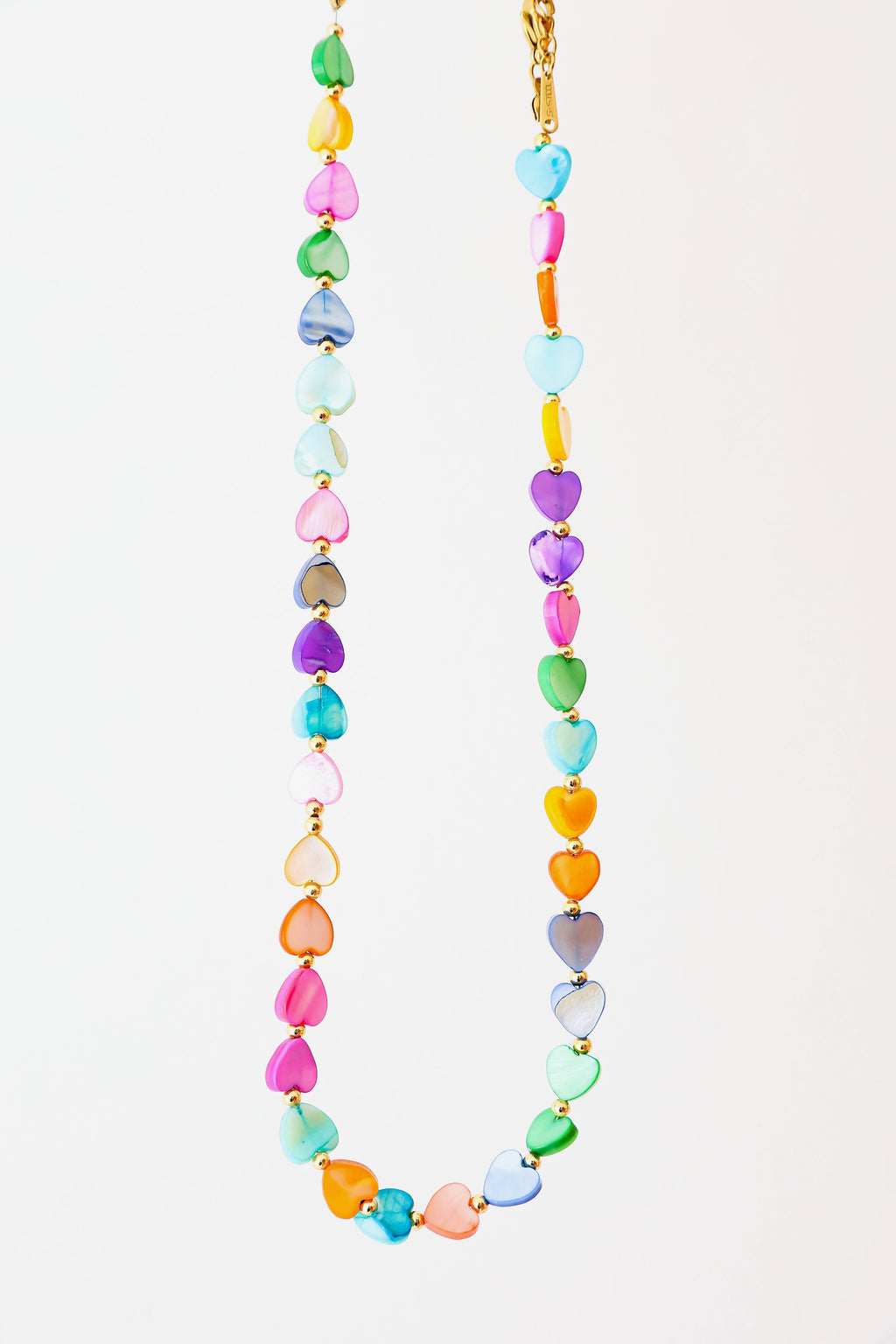 Heart Stone Necklace-Rainbow