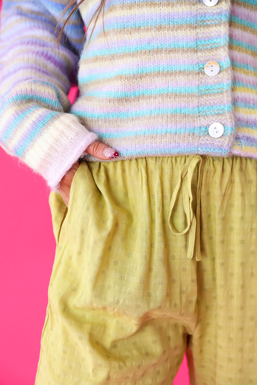 Easy Does It Ruffle Pants – Chartreuse