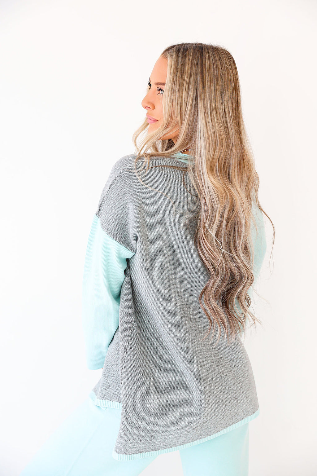 Easygoing Knit Set - Aqua