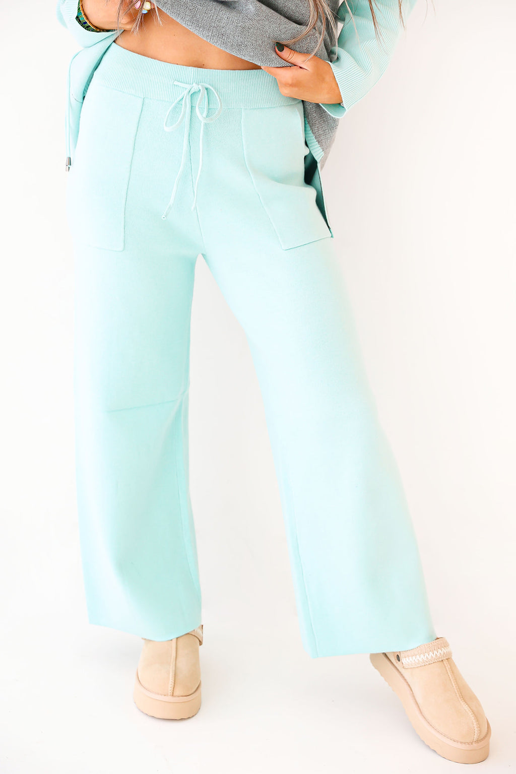 Easygoing Knit Set - Aqua