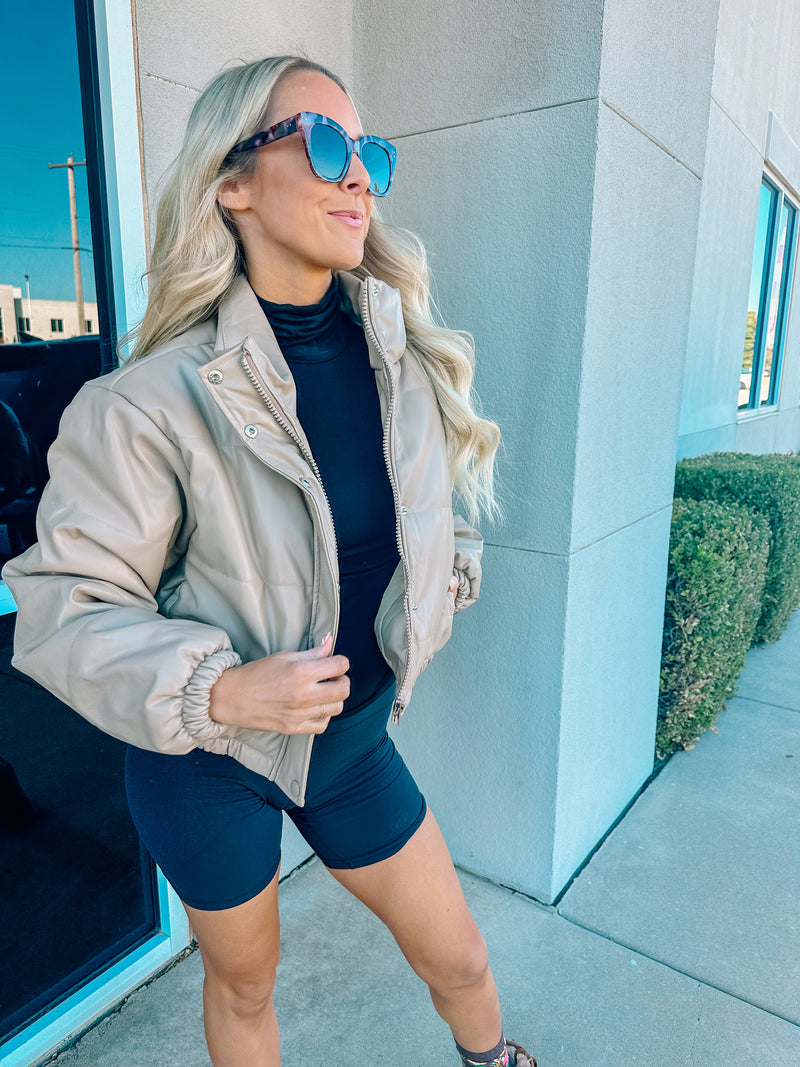 Run The Show Faux Leather Coat