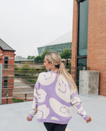 Groovy Smiley Sweater-Lavender