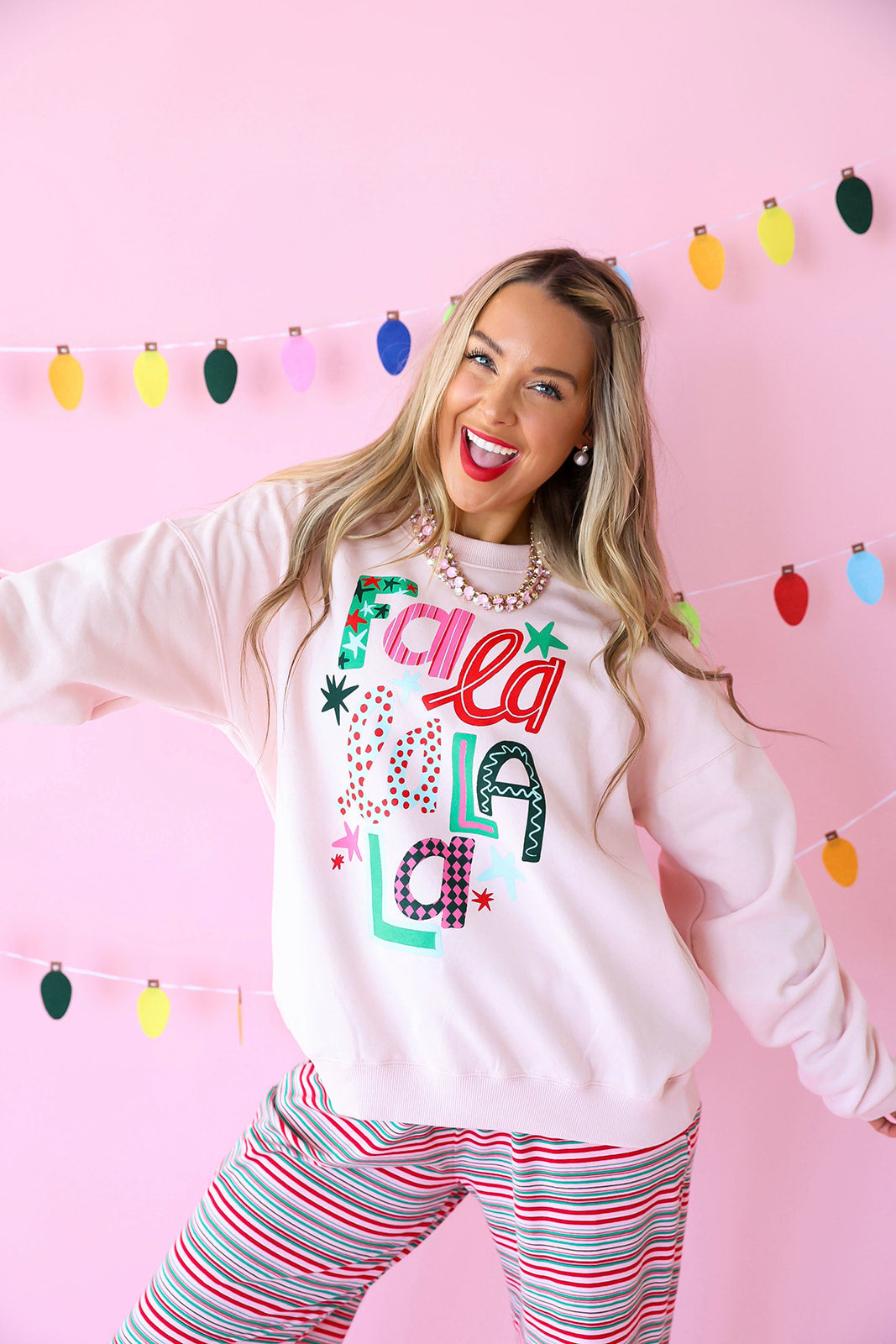 Fa La La La Fun Sweatshirt – Pink