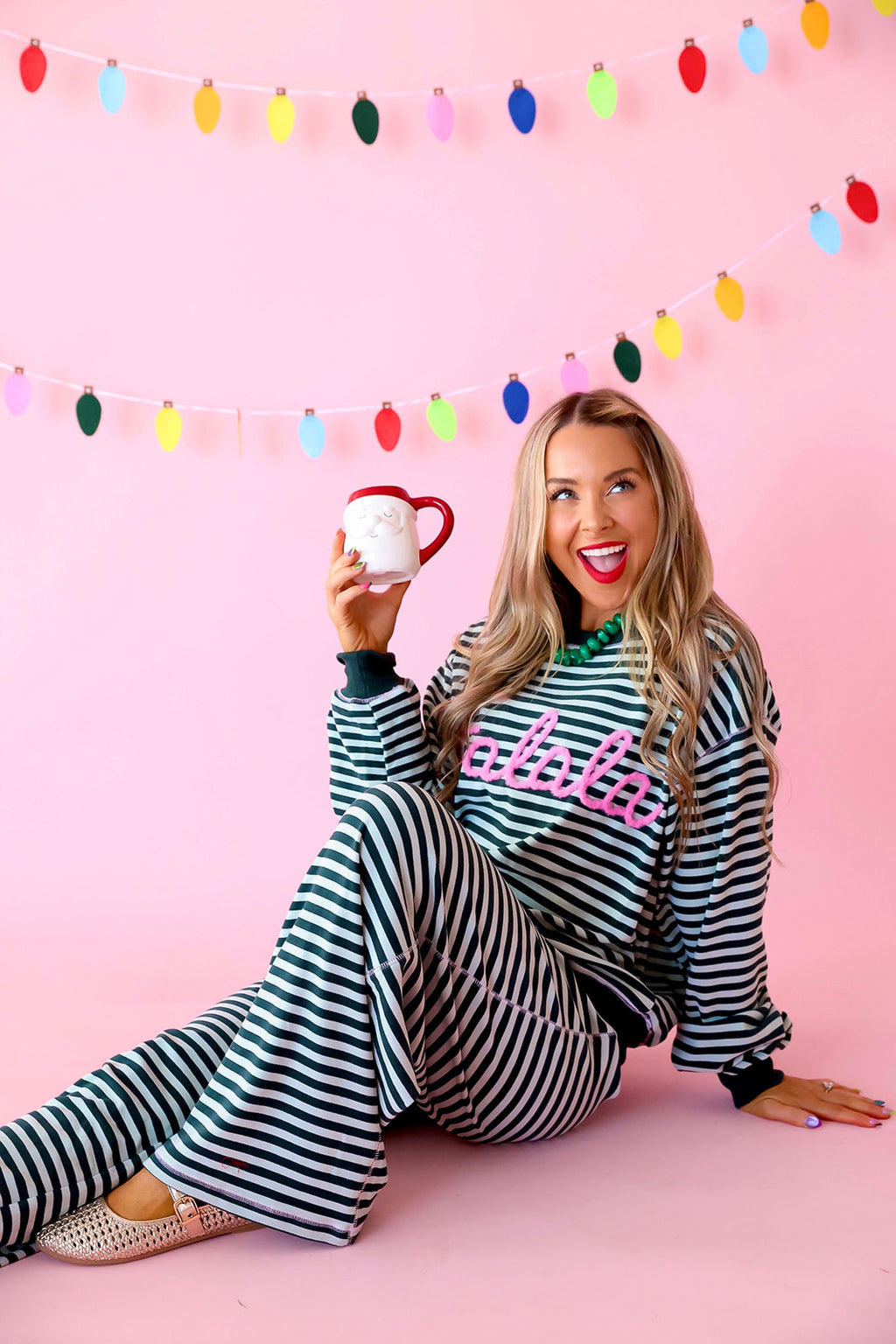Fa La La Lounge Set – Green/Pink
