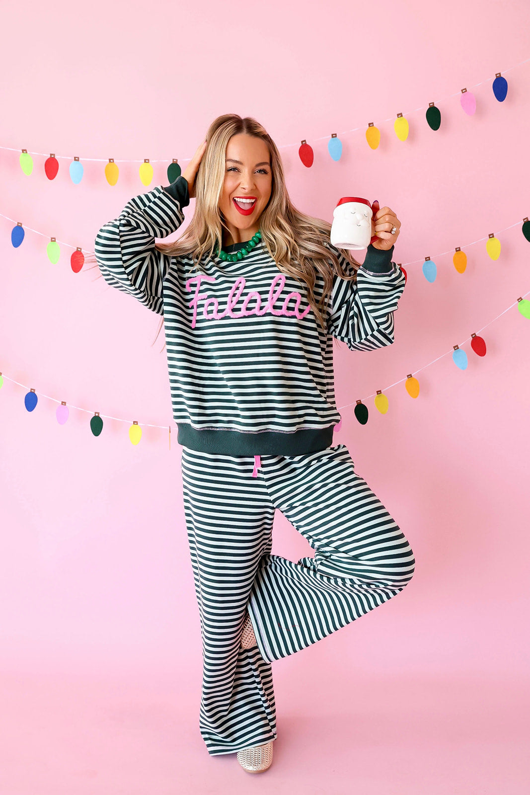 Fa La La Lounge Set – Green/Pink