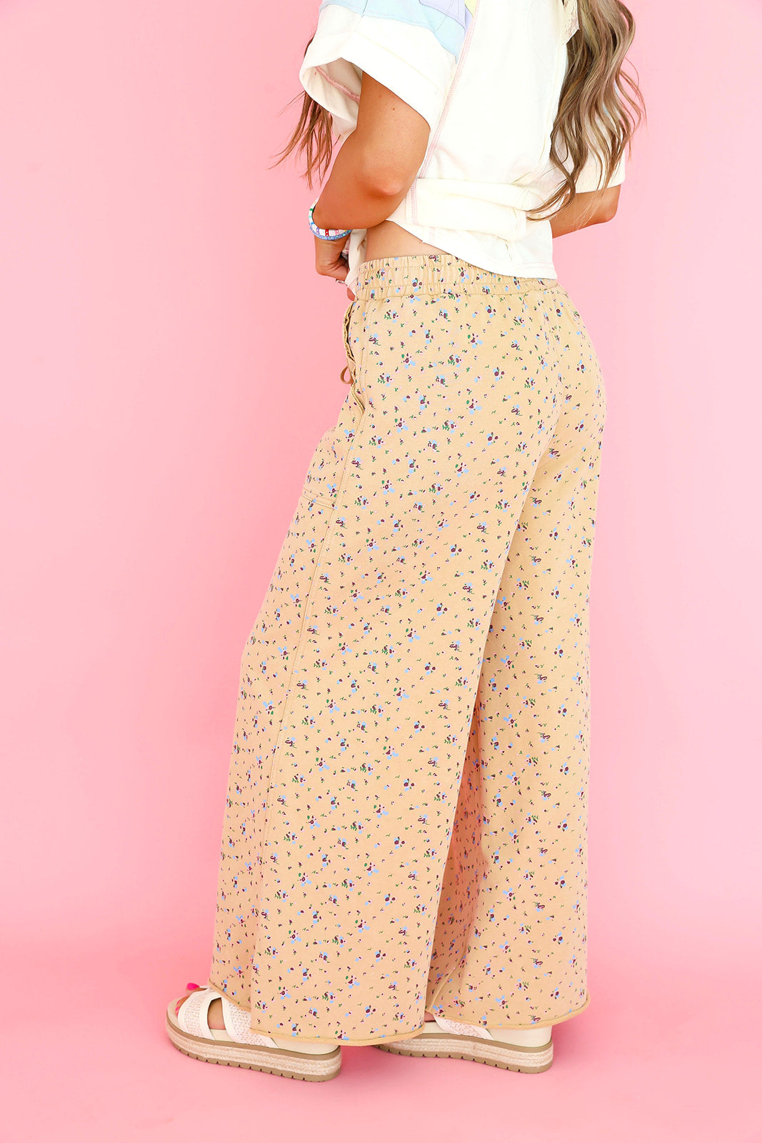 Faculty Favorite Floral Pants- Latte
