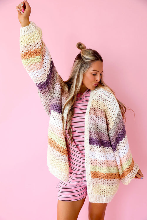 Fall In Full Color Cardigan – Ecru