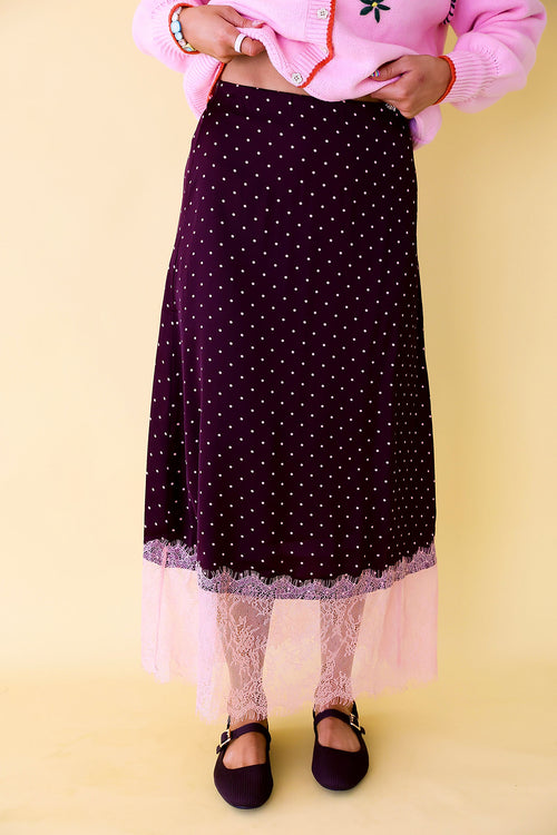 Falling For Dots Maxi Skirt