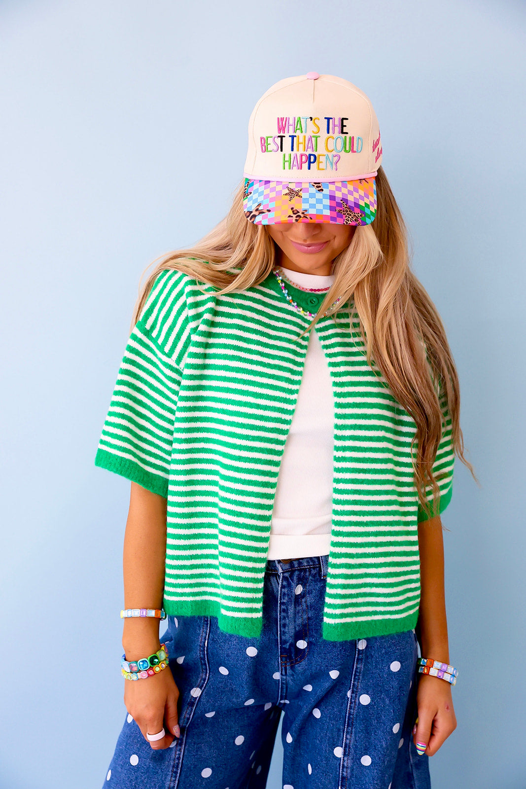 Favorite Layer Cardigan- Green/White