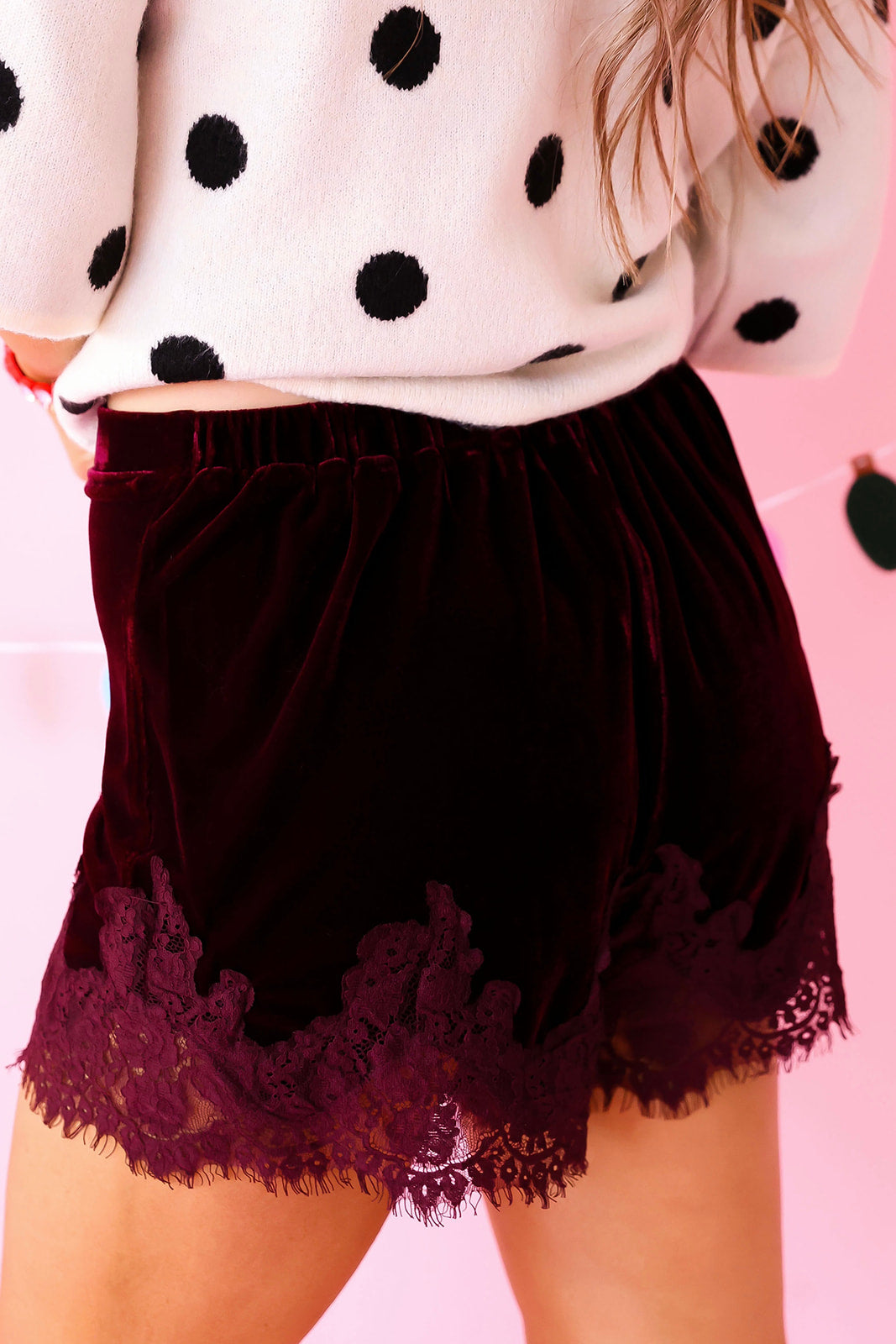 Feeling Fancy Velvet Shorts- Wine