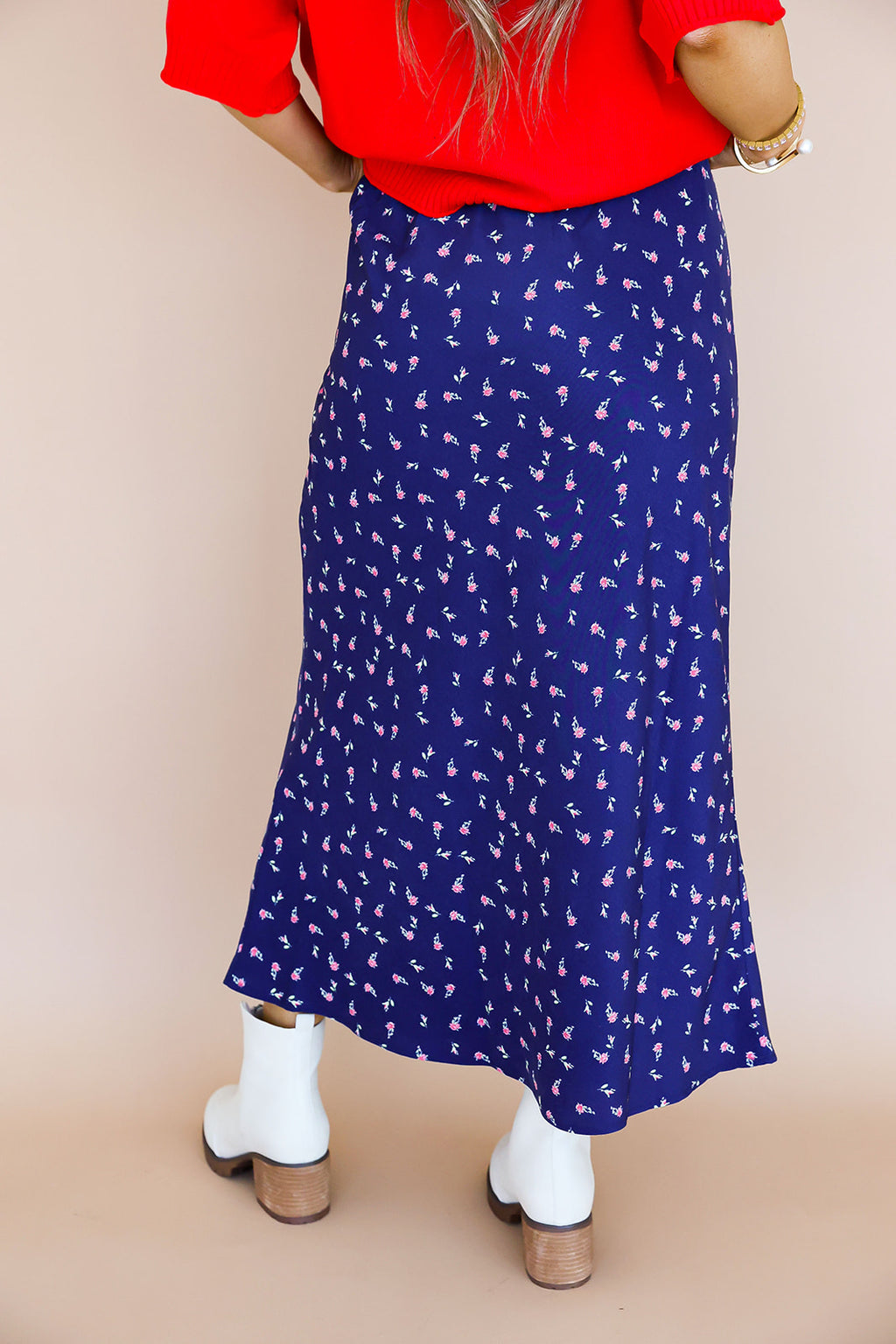 French Press Floral Midi Skirt