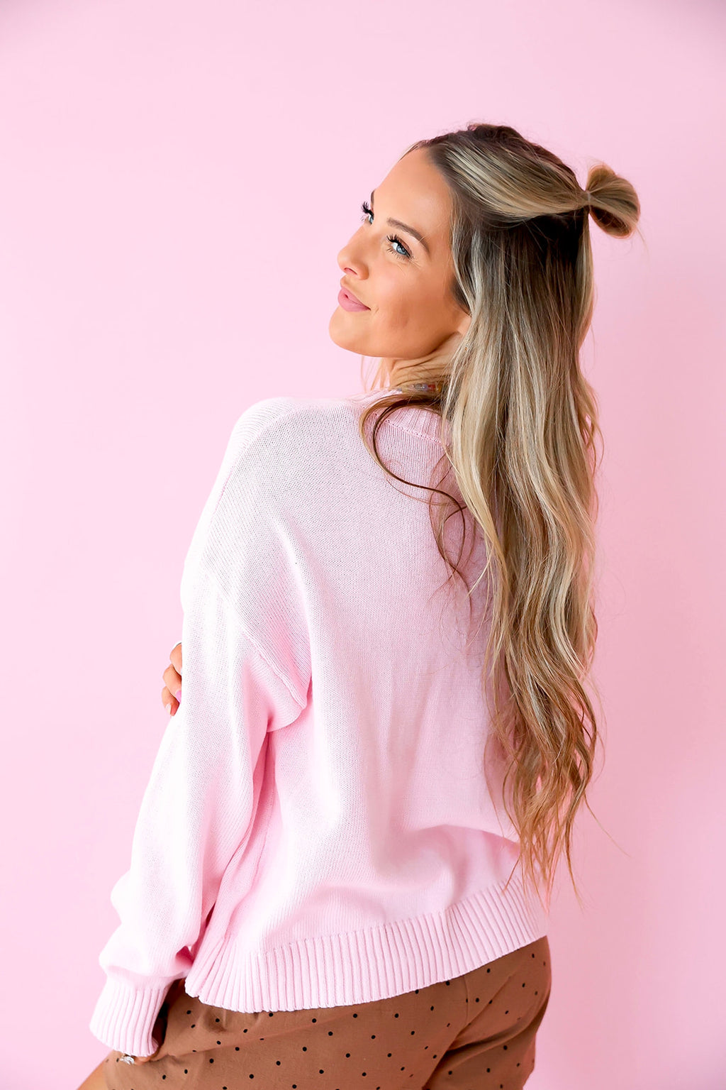 Fresh Start Cardigan- Ballet Pink