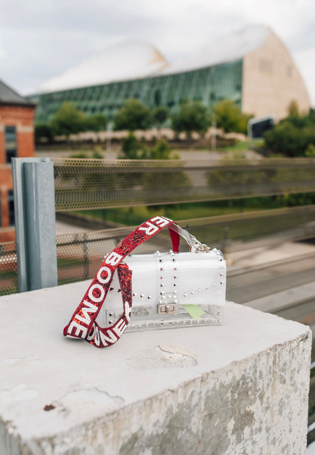 Silver Studded Clear Purse