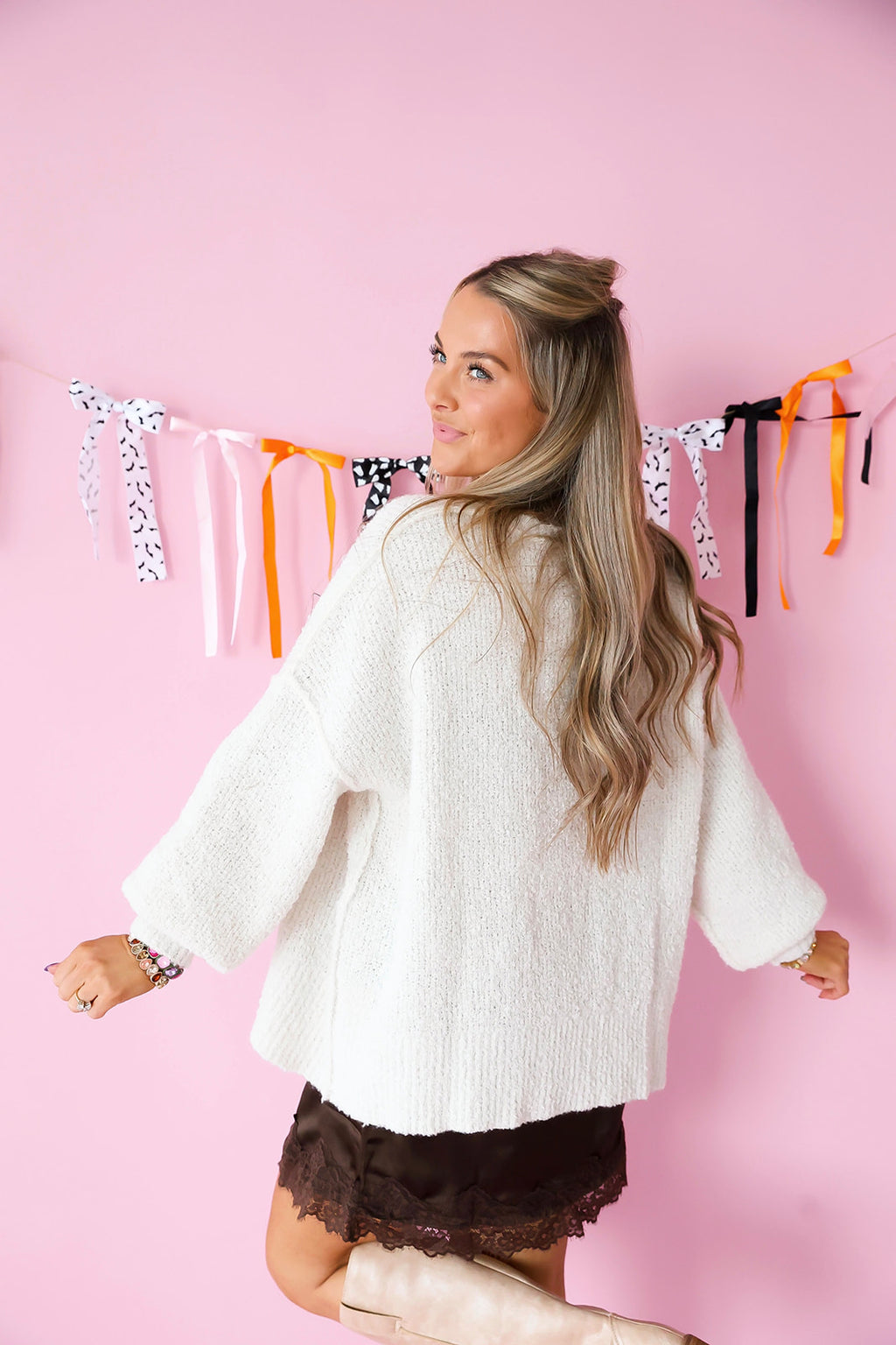 Ghostly Gingham Sweater