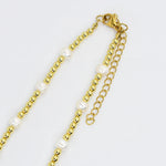 Gold Beaded Pearl Necklace