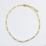 Gold Beaded Pearl Necklace