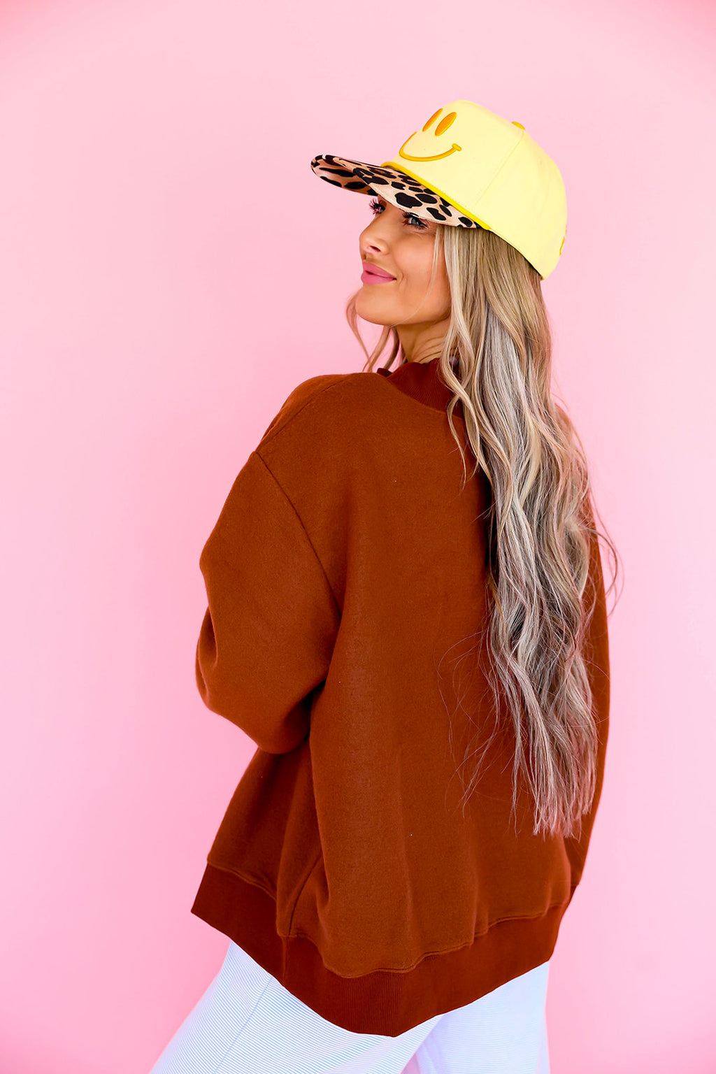 Good Day/Brown & Blue Polka Dot Reversible Mockneck Restock