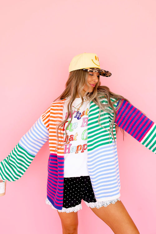 Good Vibes Striped Cardigan