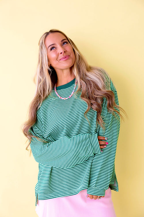 Green With Envy Stripe Top