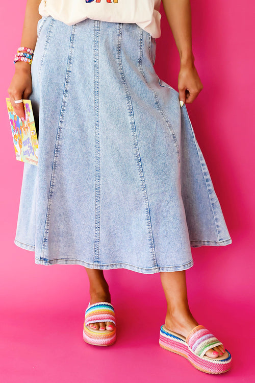 Hallway Chic Denim Skirt