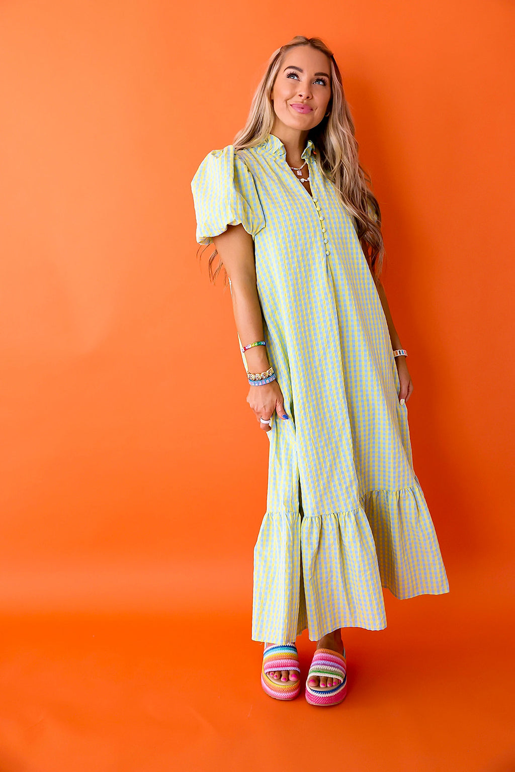 Happy Hallways Gingham Dress