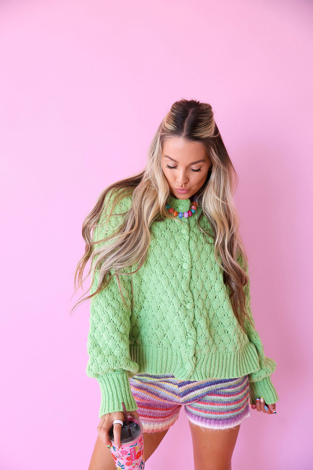 Happy To Be Here Cardigan – Lime