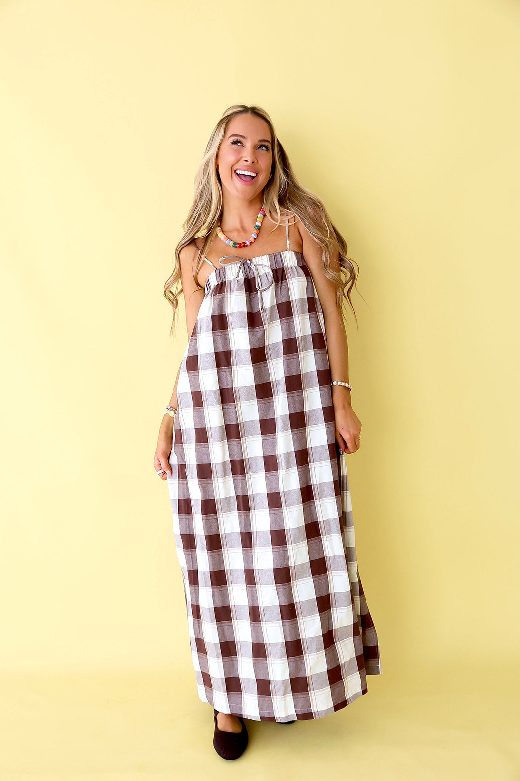 Harvest Check Maxi Dress