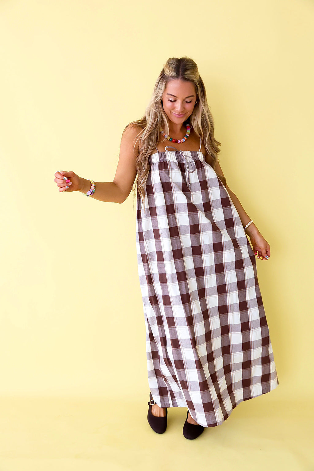 Harvest Check Maxi Dress