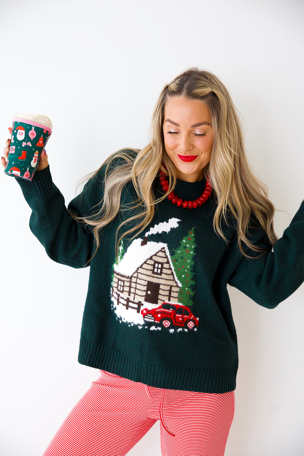 Home For The Holidays Sweater- Green