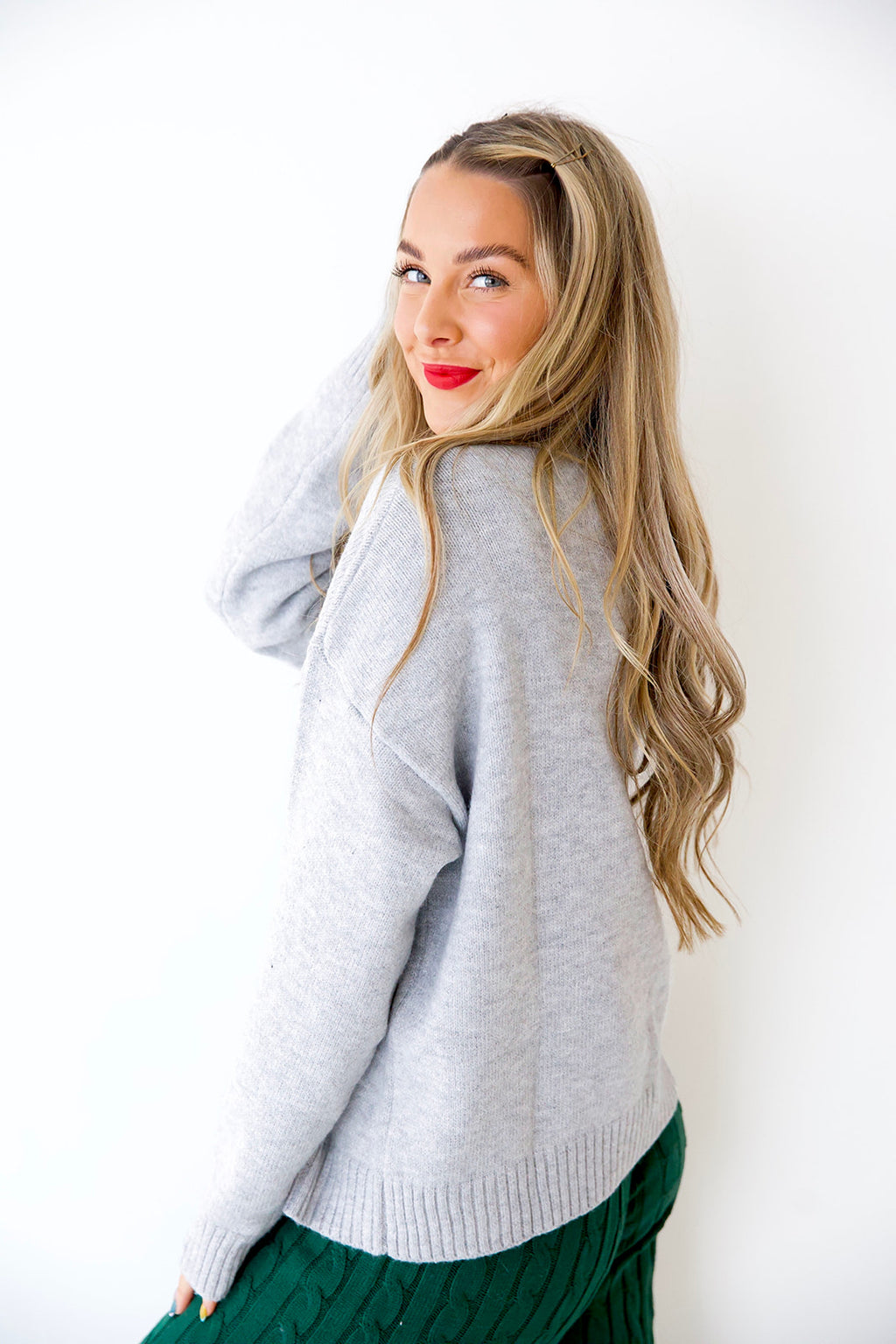 Home For The Holidays Sweater- Grey
