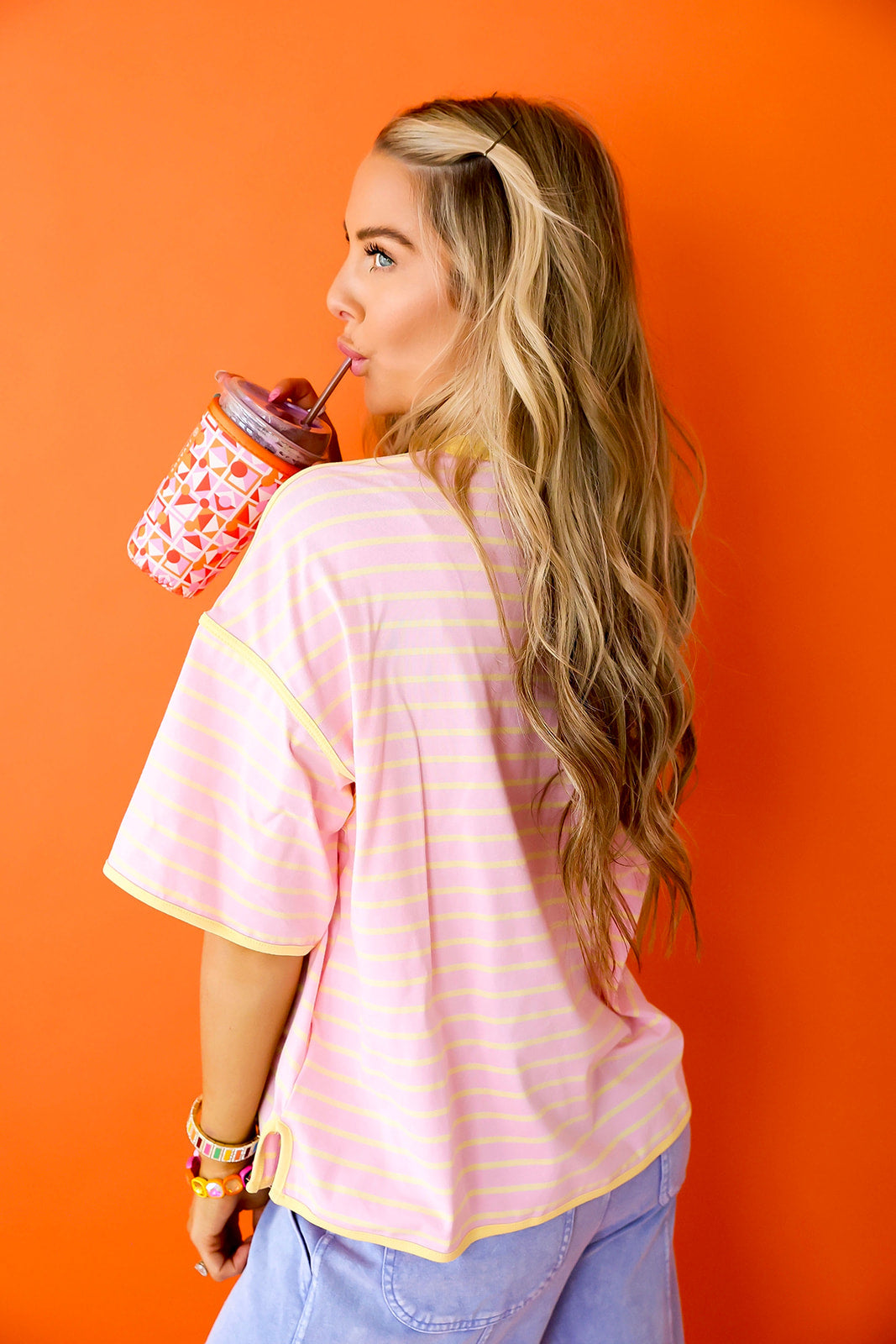 Homeroom Hangout Tee- Pink/Yellow