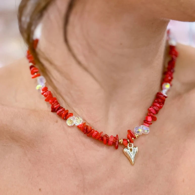 PREORDER: Treasure Jewels- Hidden Treasure Gemstone Necklace in Red