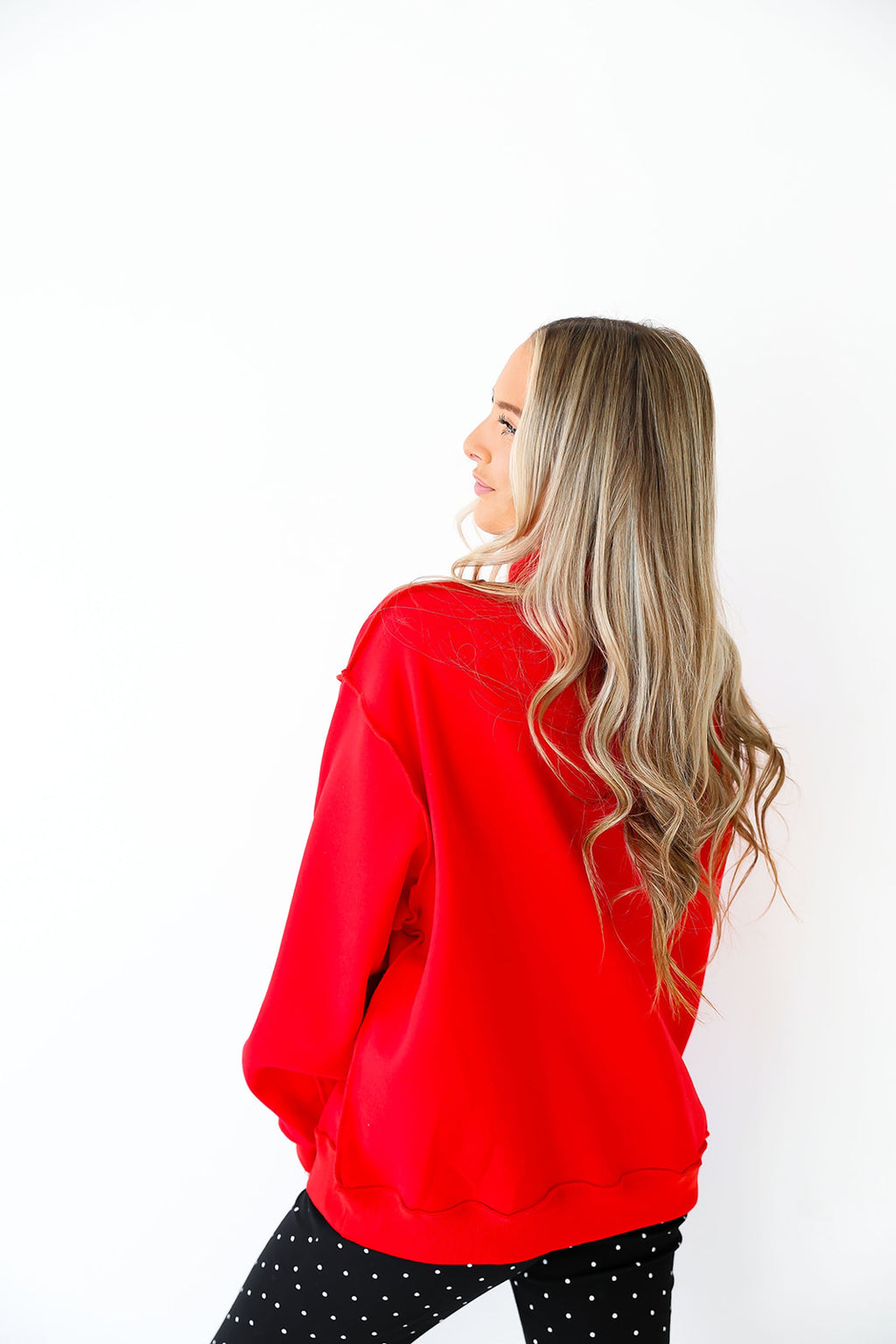 Kansas City Reversible Mock Neck Sweatshirt-RED