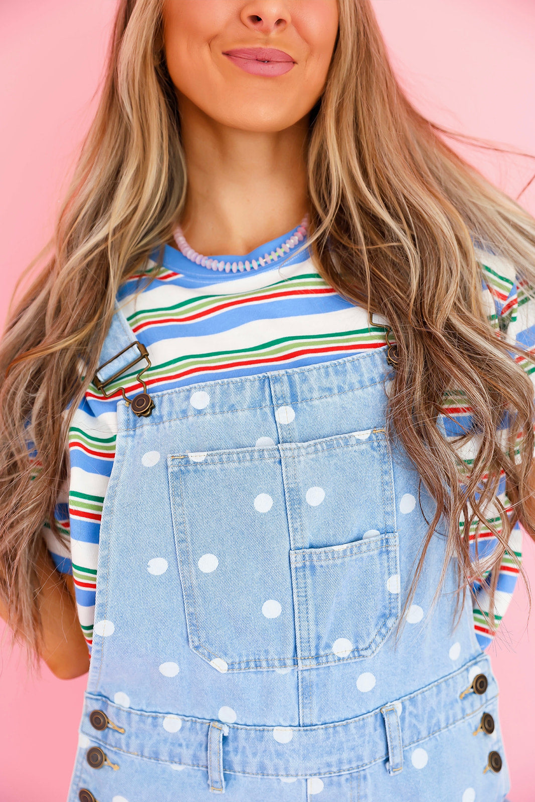 Polka Dot Barrel Overalls – Denim