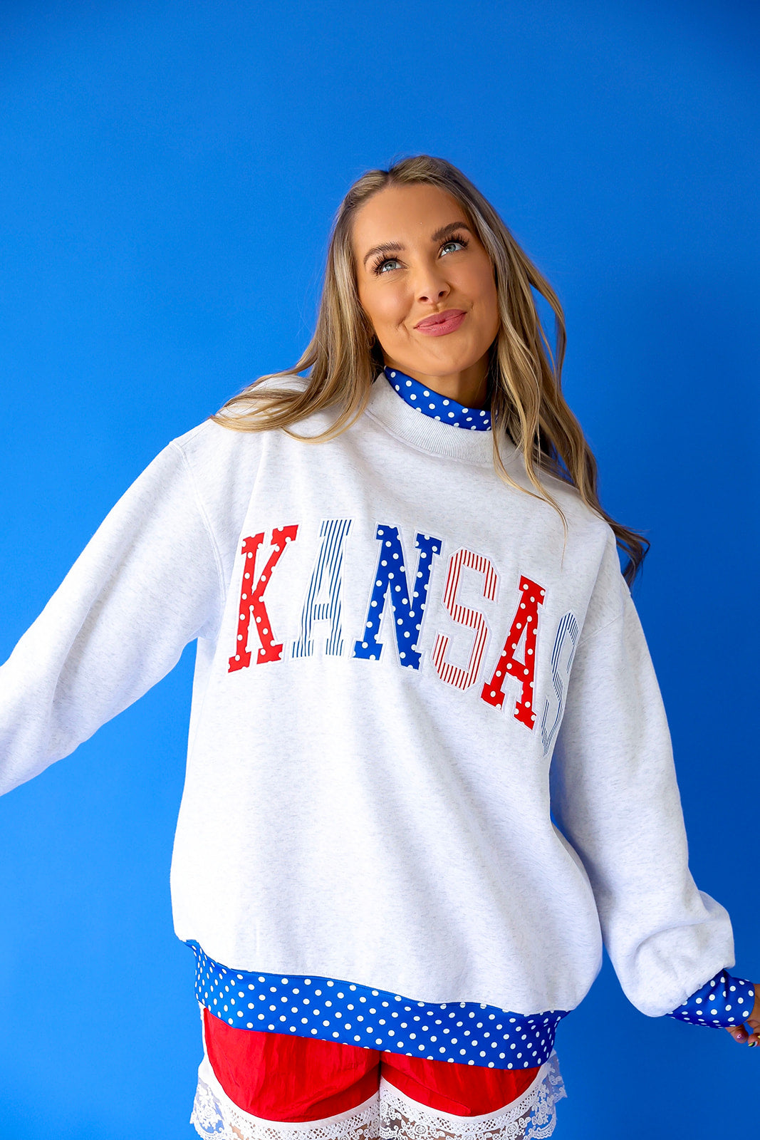 Jayhawks Patchwork Mockneck-PREORDER SHIPS END OF OCTOBER