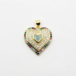 My Love Rhinestone Heart Charm