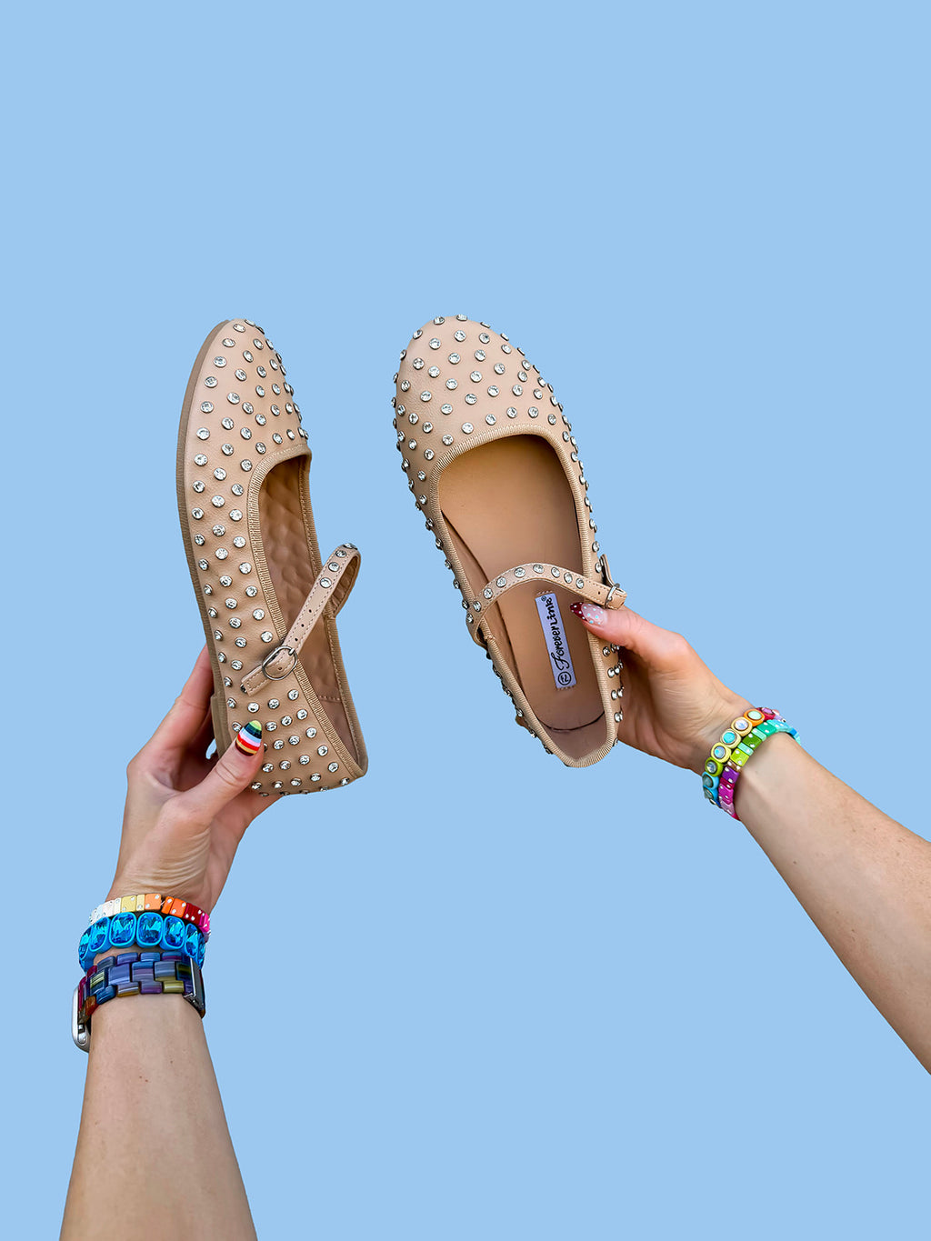 Studded Sweetheart Flats