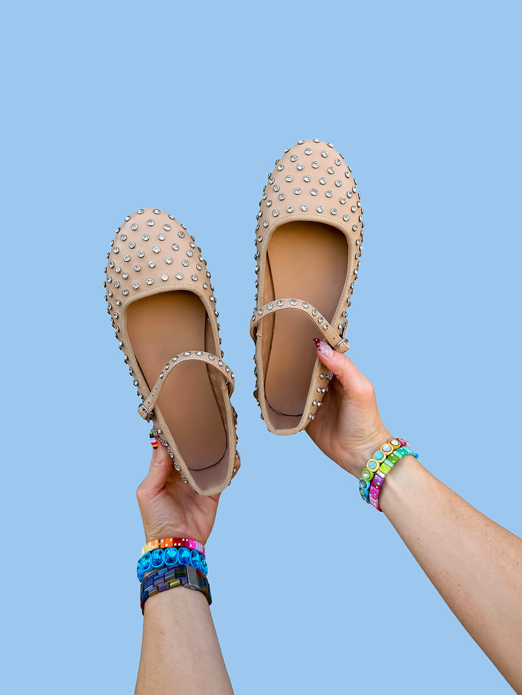 Studded Sweetheart Flats